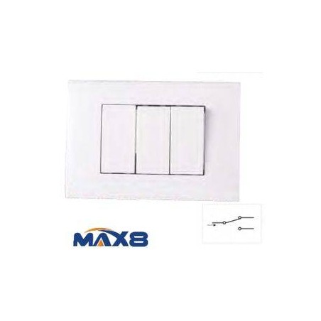 KIT 3 MODULI CON SUPPORTO +PLACCA +2INT UNIPOLARI +COPRIFORO IMQ ANTRACI