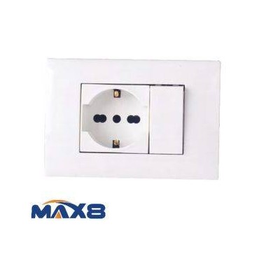 KIT 3 MODULI CON SUPPORTO +PLACCA + PRESA UNIV + DEVIATORE IMQ ANTRACITE