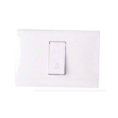 KIT 1 MODULO CON SUPPORTO + PLACCA + PULSANTE CAMPANELLO BIANCO