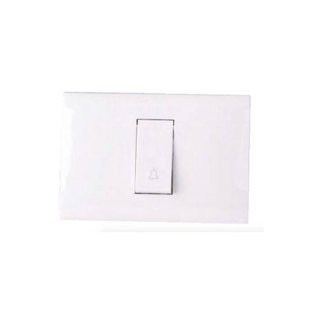 KIT 1 MODULO CON SUPPORTO + PLACCA + PULSANTE CAMPANELLO BIANCO