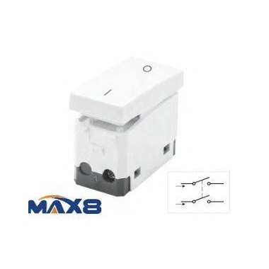INTERRUTTORE BIPOLARE 16A 125/250V CON INDICATORE ON-OFF IMQ BIANCO