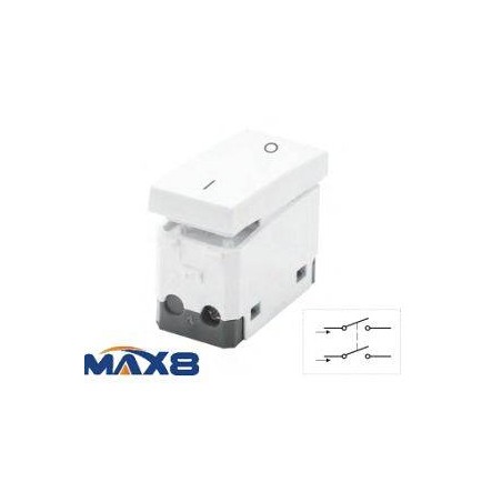INTERRUTTORE BIPOLARE 16A 125/250V CON INDICATORE ON-OFF IMQ BIANCO