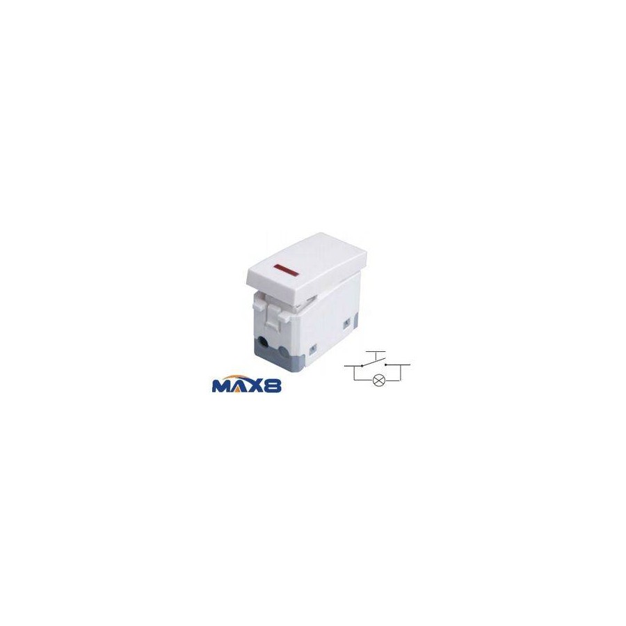 PULSANTE UNIPOLARE 10A NORMALMENTE APERTO CON SPIA LUMINOSA BIANCO PULSANTE UNIPOLARE 10A NORMALMENTE APERTO CON SPIA LUMINOSA BIANCO