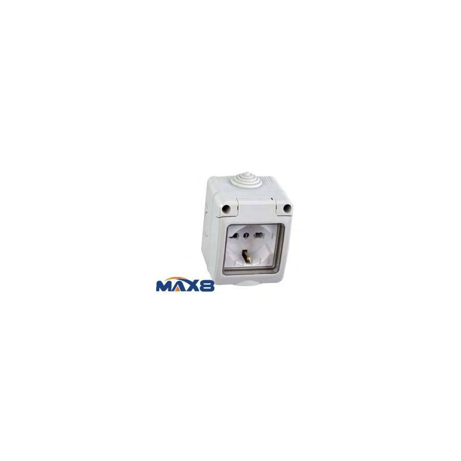 KIT CONTENITORE STAGNO 1 PRESA UNIVERSALE E COPERCHIO IP55 IMQ KIT CONTENITORE STAGNO 1 PRESA UNIVERSALE E COPERCHIO IP55 IMQ