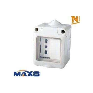 KIT CONTENITORE STAGNO C/SPORTELLO+PRESA BIP10/16A INTERRUTTORE IP55 IMQ