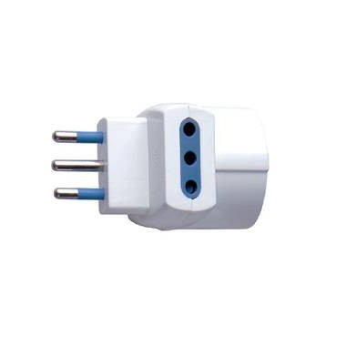 ADATTATORE SPINA 10A 2P+T 1 PR STRD. TEDESCO 2 PR 10A IMQ BIANCO SFUSO