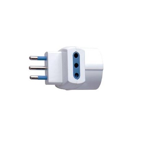 ADATTATORE SPINA 10A 2P+T 1 PR STRD. TEDESCO 2 PR 10A IMQ BIANCO SFUSO