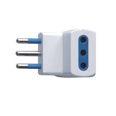 ADATTATORE SPINA 10A 2P+T 3 PRESE 10A 2P+T IMQ BIANCO SFUSO