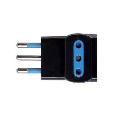 ADATTATORE SPINA 10A 2P+T 3 PRESE 10A 2P+T IMQ NERO SFUSO