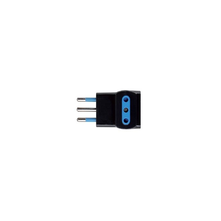 ADATTATORE SPINA 10A 2P+T 3 PRESE 10A 2P+T IMQ NERO SFUSO ADATTATORE SPINA 10A 2P+T 3 PRESE 10A 2P+T IMQ NERO SFUSO