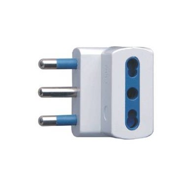 ADATTATORE SPINA 16A 2P+T 3 PRESE BIPASSO 10/16A IMQ BIANCO SFUSO