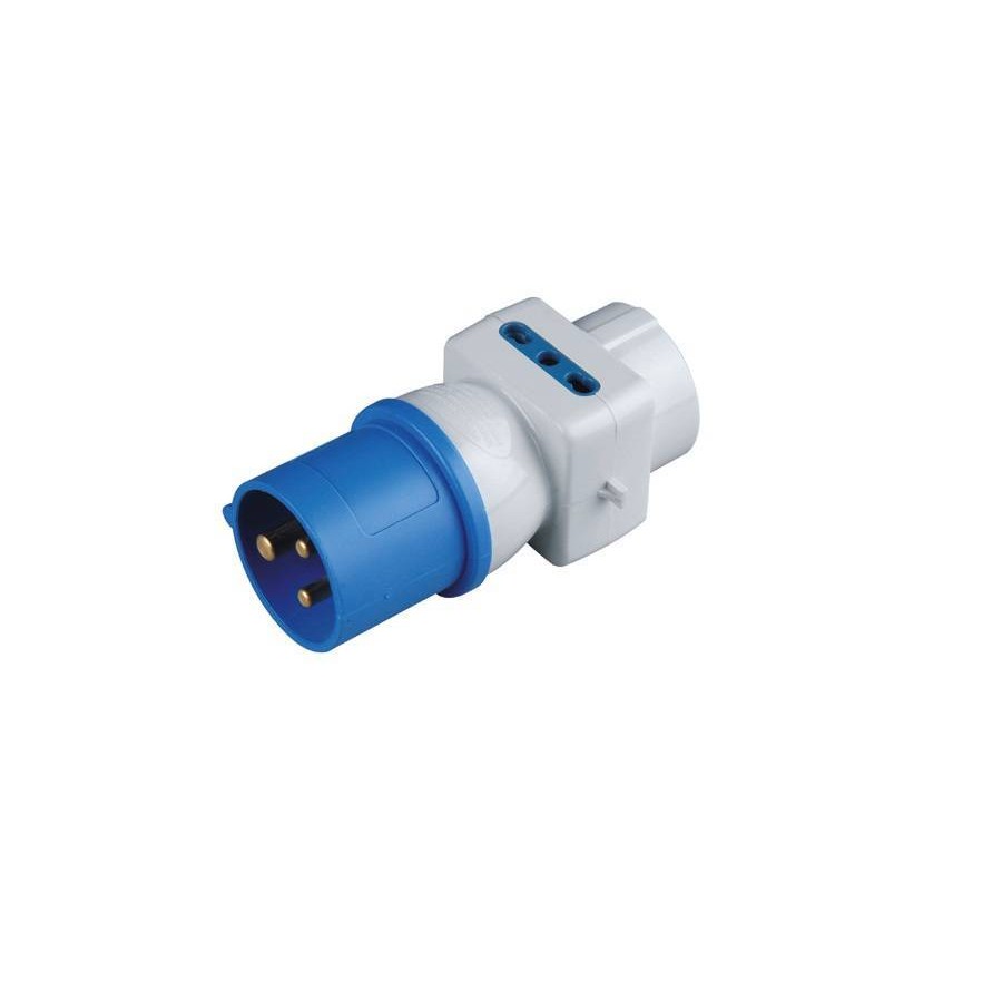 ADATTATORE INDUSTRIALE C/SPINA CEE 2P+T, PRESA UNIV + PRESE BIP10/16A ADATTATORE INDUSTRIALE C/SPINA CEE 2P+T, PRESA UNIV + PRESE BIP10/16A