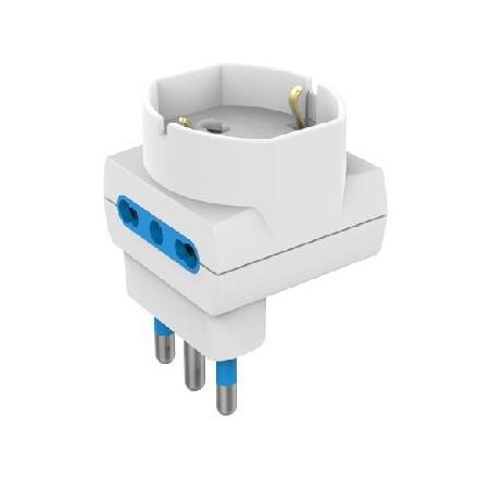 ADATTATORE SALVASPAZ SP DISASS 16A 2P+T 1 PR UNIV 2 PR BIP 10/16A BIANCO