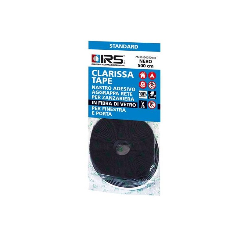 nastro da 5 metri per rotolo rete in fibra di vetro e alluminio CLARISSA TAPE 500 NERO