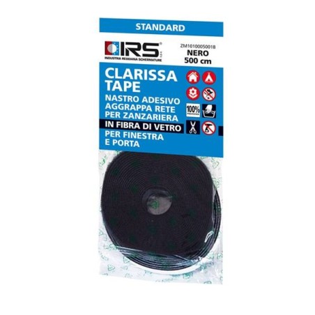 nastro da 5 metri per rotolo rete in fibra di vetro e alluminio CLARISSA TAPE 500 NERO