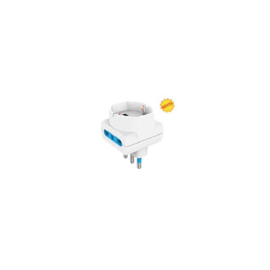 ADATTATORE SP 16A 2P+T 1 PR UNIVERSALE 2 PR BIPASSO 10/16A BIANCO SFUSO ADATTATORE SP 16A 2P+T 1 PR UNIVERSALE 2 PR BIPASSO 10/16A BIANCO SFUSO