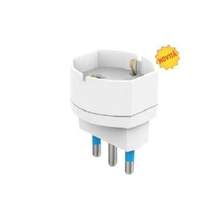 ADATTATORE SPINA 16A 2P+T 1 PRESA UNIVERSALE IMQ  BIANCO SFUSO
