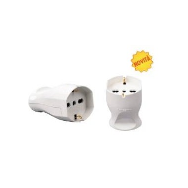 PRESA UNIVERSALE P40 16A 2P+T IMQ BIANCA SFUSO