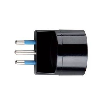 ADATTATORE SPINA 10A 2P+T PRESA STANDARD TEDESCO IMQ NERO SFUSO
