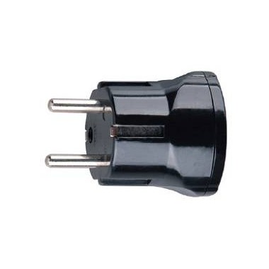 ADATTATORE SPINA FRANCO/TEDESCA 16A 2P+T PRESA BIPASSO 10/16A NERO SFUSO