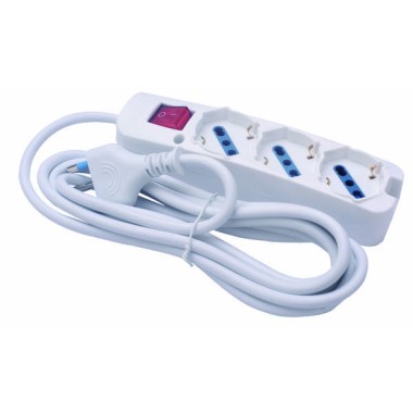 MULTIPRESA 3 USCITE UNIV INTERR SPINA 16A CAVO 1.5M 3500W BIANCA