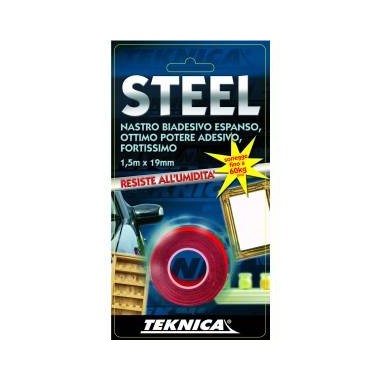 STEEL biadesivo trasp. a spessore  19x1,5