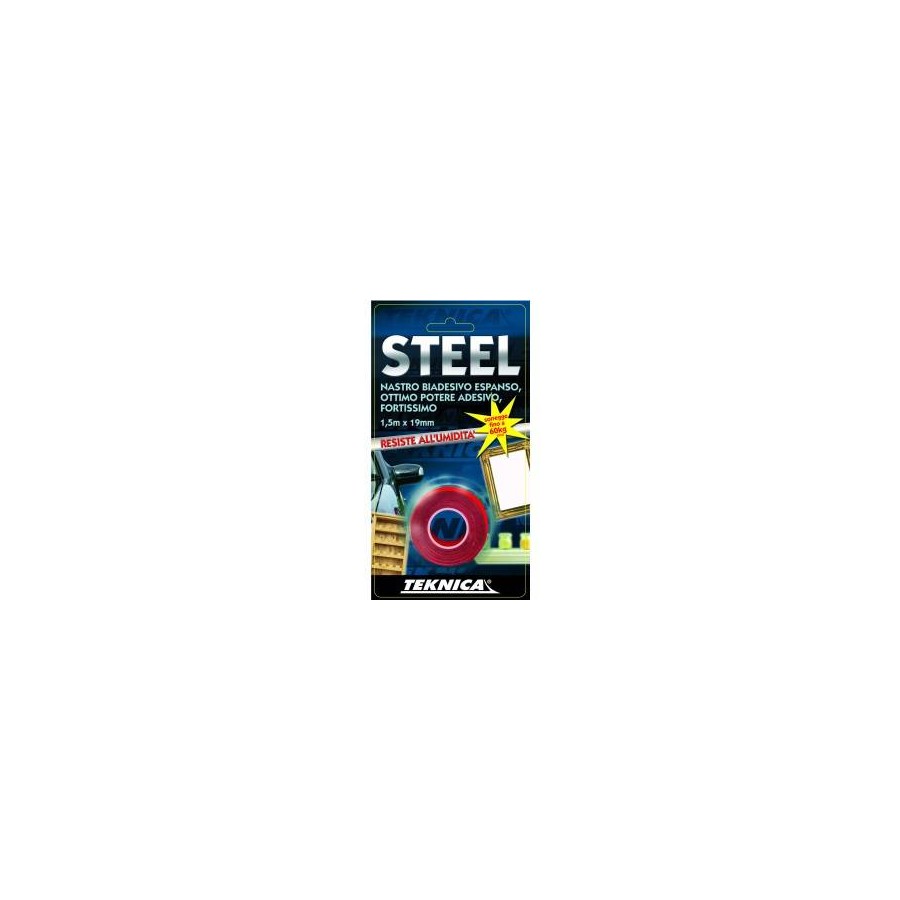 STEEL biadesivo trasp. a spessore 19x1,5 STEEL biadesivo trasp. a spessore 19x1,5