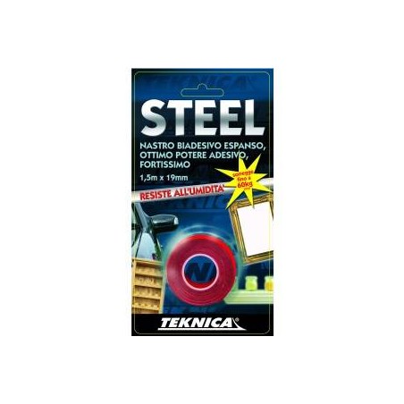 STEEL biadesivo trasp. a spessore  19x1,5