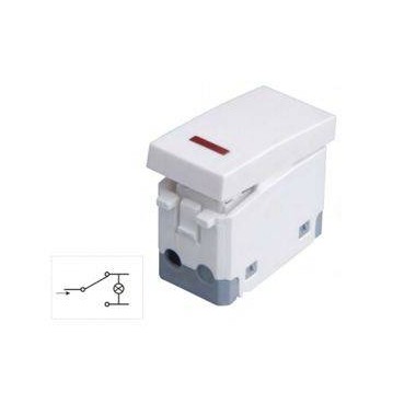 DEVIATORE UNIPOLARE 16A 125/250V CON SPIA LUMINOSA IMQ BIANCO