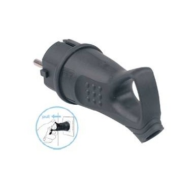 SPINA SCHUKO GOMMA ANTISPRUZZO IP44 CON GANCIO ESTRAZIONE