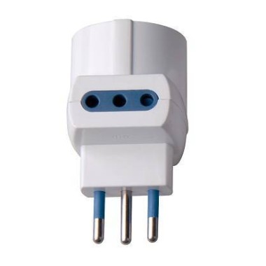 ADATTATORE SPINA 10A 2P+T 1 PR STRD. TEDESCO 2 PR 10A IMQ BIANCO