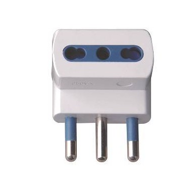 ADATTATORE SPINA 16A 2P+T 3 PRESE BIPASSO 10/16A IMQ BIANCO