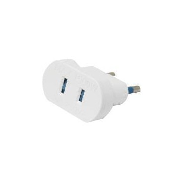 ADATTATORE DA VIAGGIO 1 SP 2P STRD EUROPA 1 PR 2P STRD USA/EUROPA BIANCO
