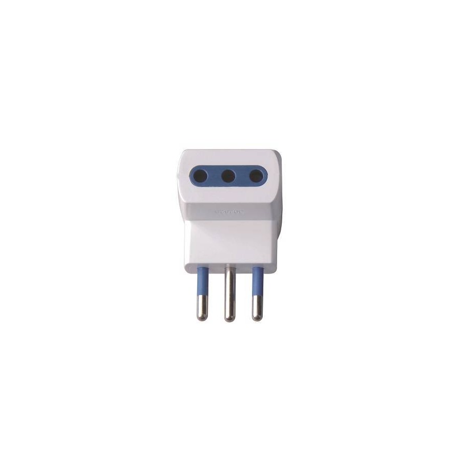 ADATTATORE SPINA 10A 2P+T 3 PRESE 10A 2P+T IMQ BIANCO ADATTATORE SPINA 10A 2P+T 3 PRESE 10A 2P+T IMQ BIANCO