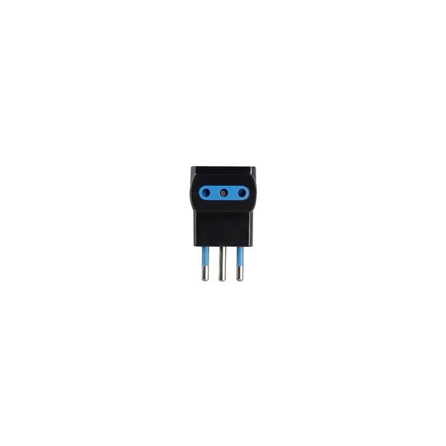 ADATTATORE SPINA 10A 2P+T 3 PRESE 10A 2P+T IMQ NERO ADATTATORE SPINA 10A 2P+T 3 PRESE 10A 2P+T IMQ NERO