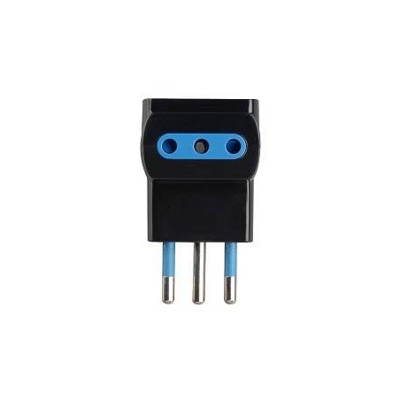 ADATTATORE SPINA 10A 2P+T 3 PRESE 10A 2P+T IMQ NERO