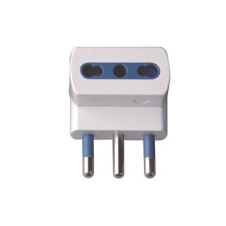 ADATTATORE SPINA 16A 2P+T 3 PRESE BIPASSO 10/16A IMQ BIANCO