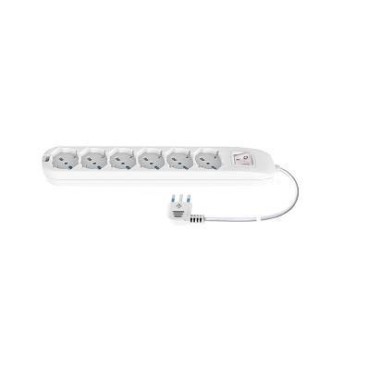 MULTIP 6 USCITE UNIVERSALI INTERR SPINA16A CAVO 1.5M 3500W IMQ BIANCA