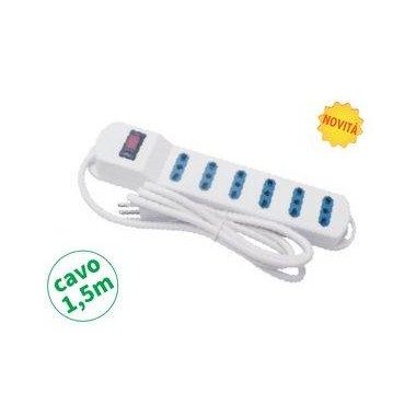 ultipr.6 bipasso spina 10A,cavo 3G*0.75mm, L.1.5m, PROTEZIONE SOVRAC.