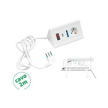 Multipresa da Tavolo Pr Univ 10/ 16A Sch+Bip 1 Pr10/16A Bip 1 USB 2.1A
