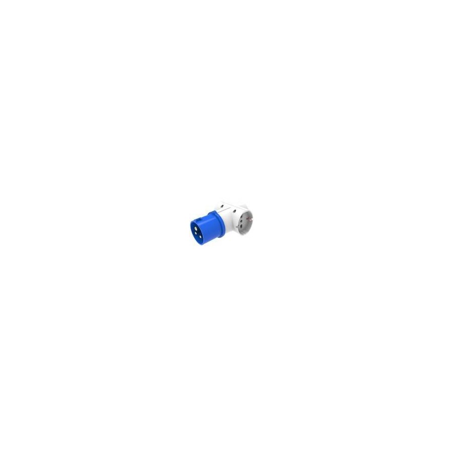 ADATTATORE INDUSTRIALE 1 SPINA 2P+T 16A 3 PRESE UNIVERSALI