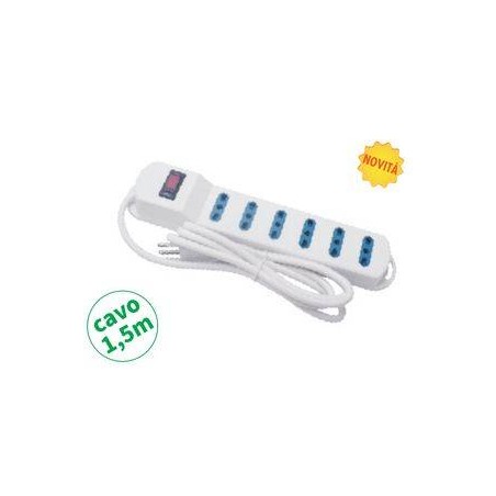 ultipr.6 bipasso spina 10A,cavo 3G*0.75mm, L.1.5m, PROTEZIONE SOVRAC.