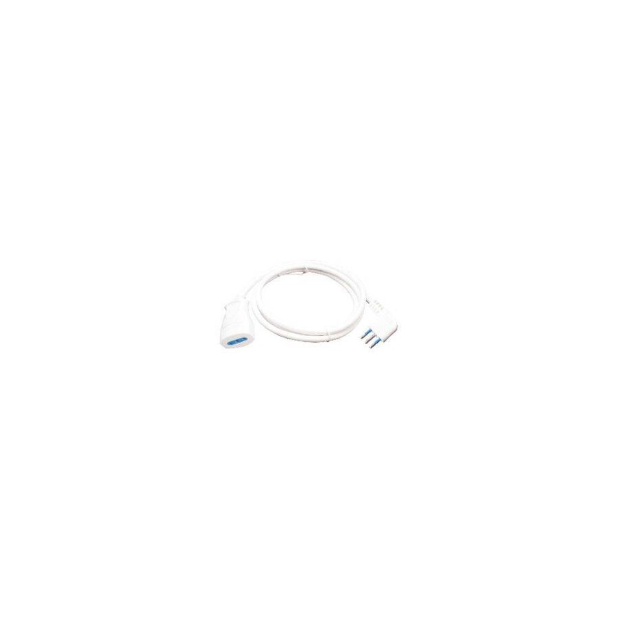 PROLUNGA LINEARE SPINA 10A 2P+T PRESA 10A 2P+T CAVO 3X1MM 3 mt IMQ BIANCA