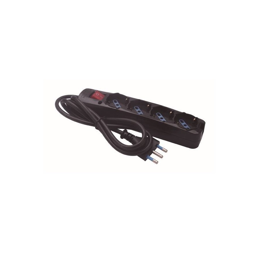 MULTIPRESA 4 USCITE UNIVERSALI INTERR SPINA 16A CAVO 1.5M 3500W NERA MULTIPRESA 4 USCITE UNIVERSALI INTERR SPINA 16A CAVO 1.5M 3500W NERA