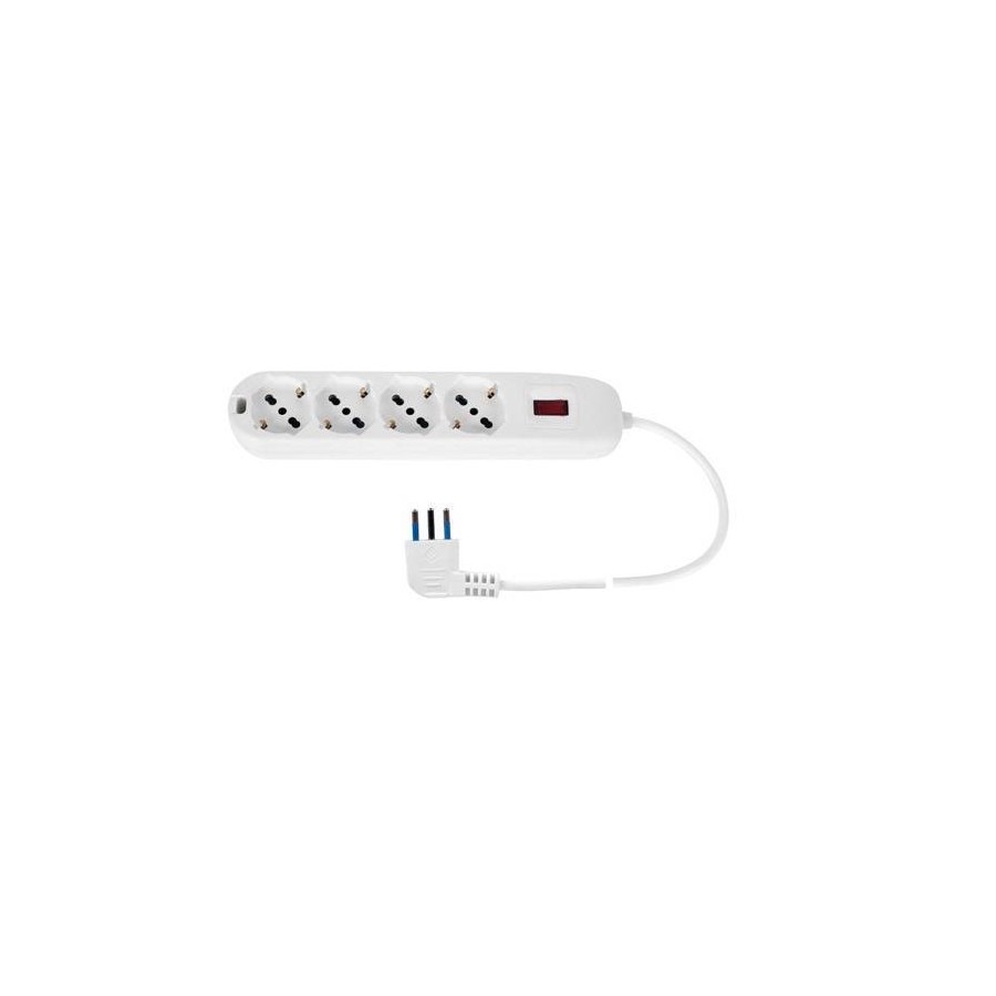 MULTIPRESA 4 USCITE UNIV PROT SOVRAC SPINA 10A CAVO 1.5M 2500W BIANCA MULTIPRESA 4 USCITE UNIV PROT SOVRAC SPINA 10A CAVO 1.5M 2500W BIANCA