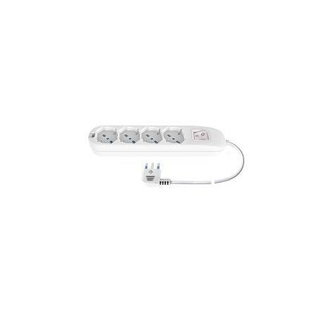 MULTIP 4 USCITE UNIVERSALI INTERR SPINA16A CAVO 1.5M 3500W IMQ BIANCA