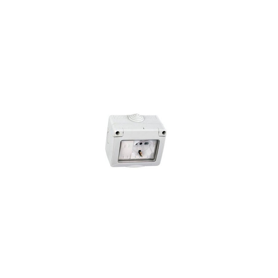 KIT CONT.IP55 STAGNO CON SPORTELLO PER ESTERNO/INT.+PRESA 2P+T-INTERR KIT CONT.IP55 STAGNO CON SPORTELLO PER ESTERNO/INT.+PRESA 2P+T-INTERR