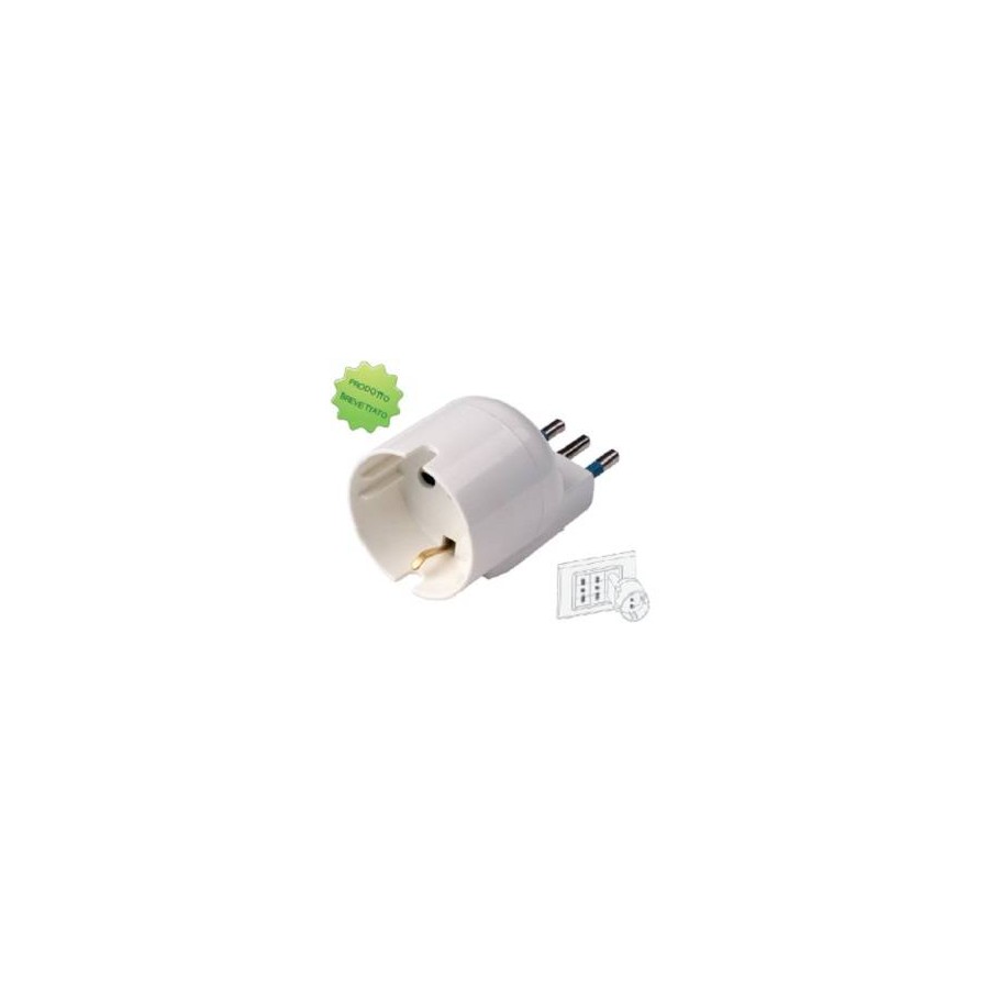 ADATTATORE SALVASPAZ SP DISASSATA 10A2P+T PR STRD TEDESCO IMQ BIANCO SFU ADATTATORE SALVASPAZ SP DISASSATA 10A2P+T PR STRD TEDESCO IMQ BIANCO SFU