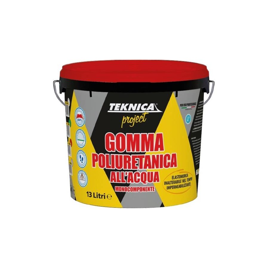GOMMA POLIURETANICA ALL'ACQUA ROSSA 13 lt GOMMA POLIURETANICA ALL'ACQUA ROSSA 13 lt