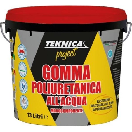 GOMMA POLIURETANICA ALL'ACQUA ROSSA 13 lt